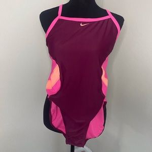 Nike one piece athletic bathing suit L